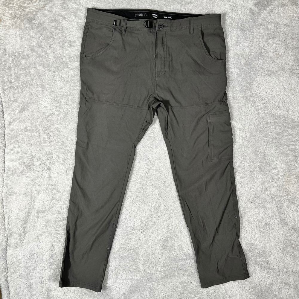 Prana Zion Slim Fit Hiking Pants Mens 38x30‎ Charcoal Gray Stretch Cargo Outdoor